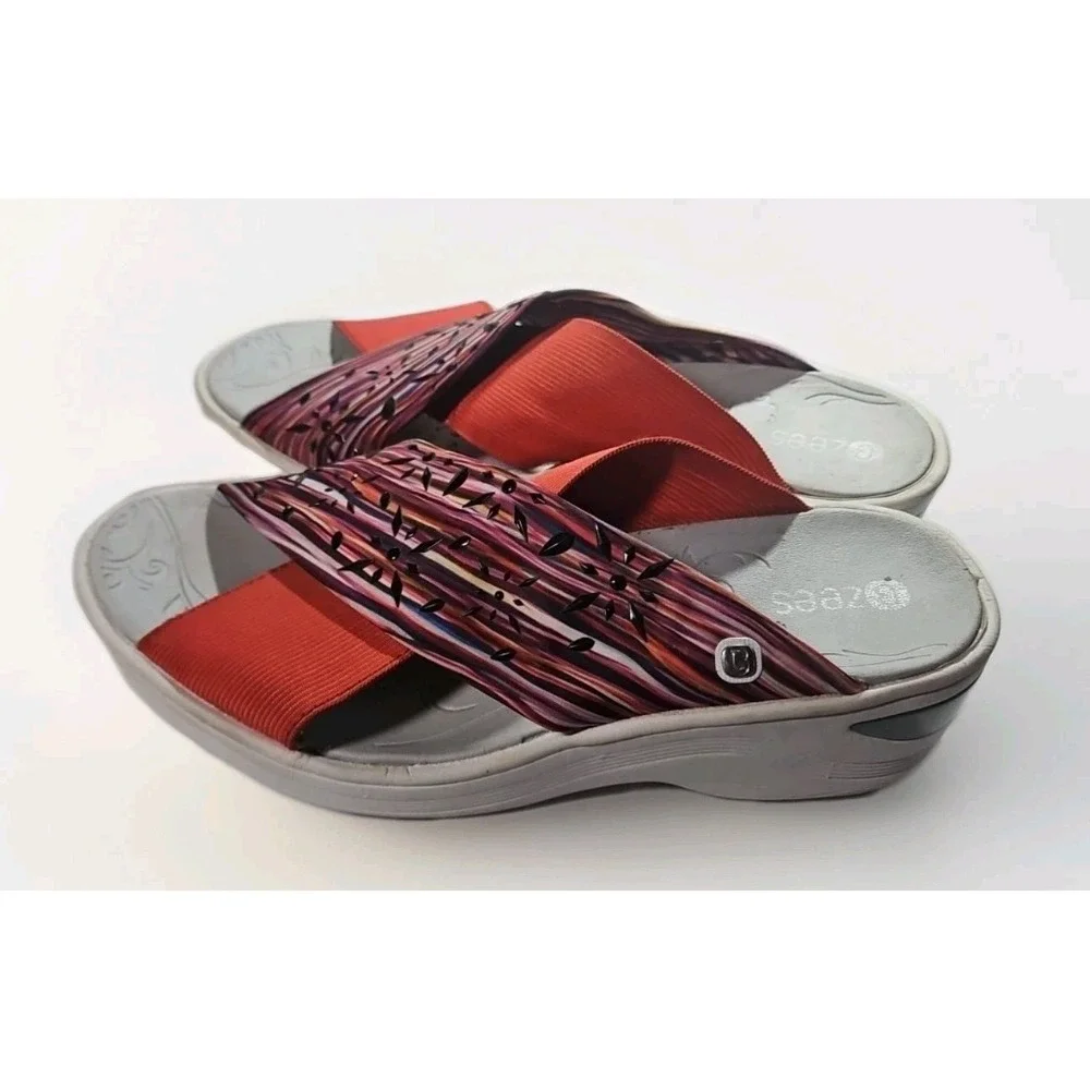 Bzees Diamond X-band Wedge Slide Sandal 8.5 Stretch Comfort (Like Skechers) #279